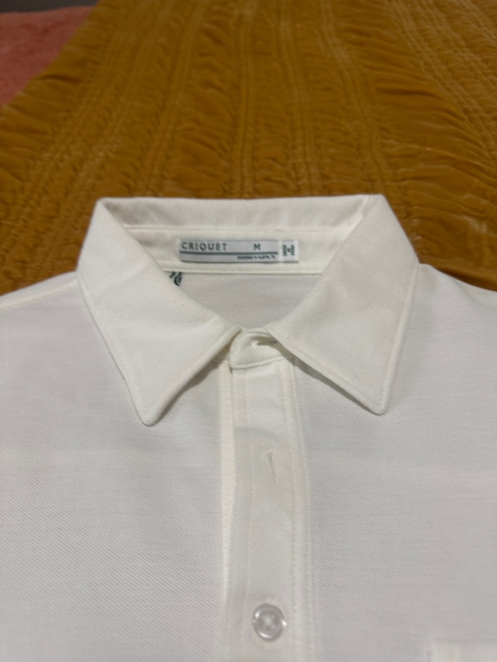 Criquet White Men's Polo with Point Collar